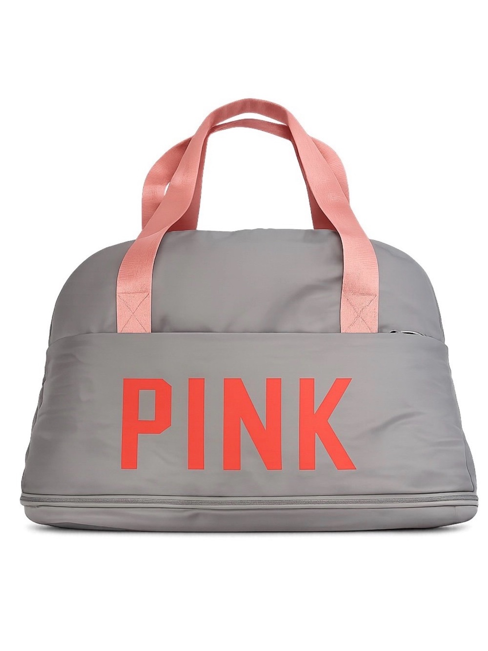 PINK Victoria’s Secret Expandable Travel Duffel Bag Grey Gym Tote